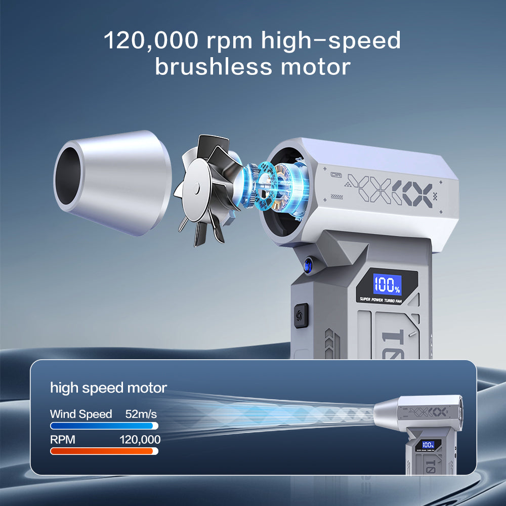 High Pressure Crossgun Blower with USB Charge Mini Soplador Air Turbo Jet Fan and Dust Removal Air Blower