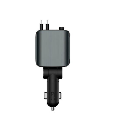 120W 4-in-1 Retractable Fast Car Charger